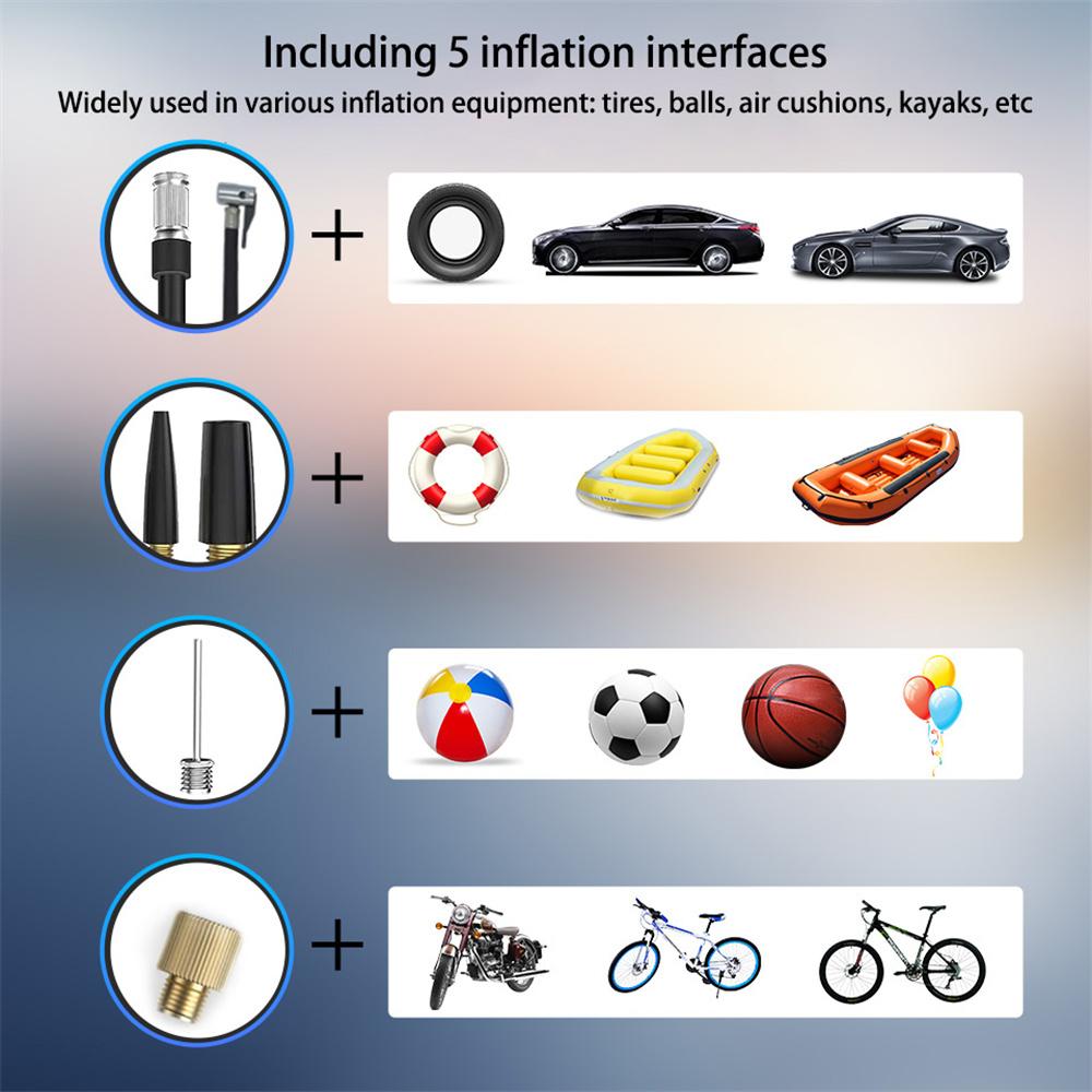 Мини-воздушный насос 150 PSI Беспроводной воздушный электрический насос для накачивания шин Автомобиль Велосипед Перезаряжаемый