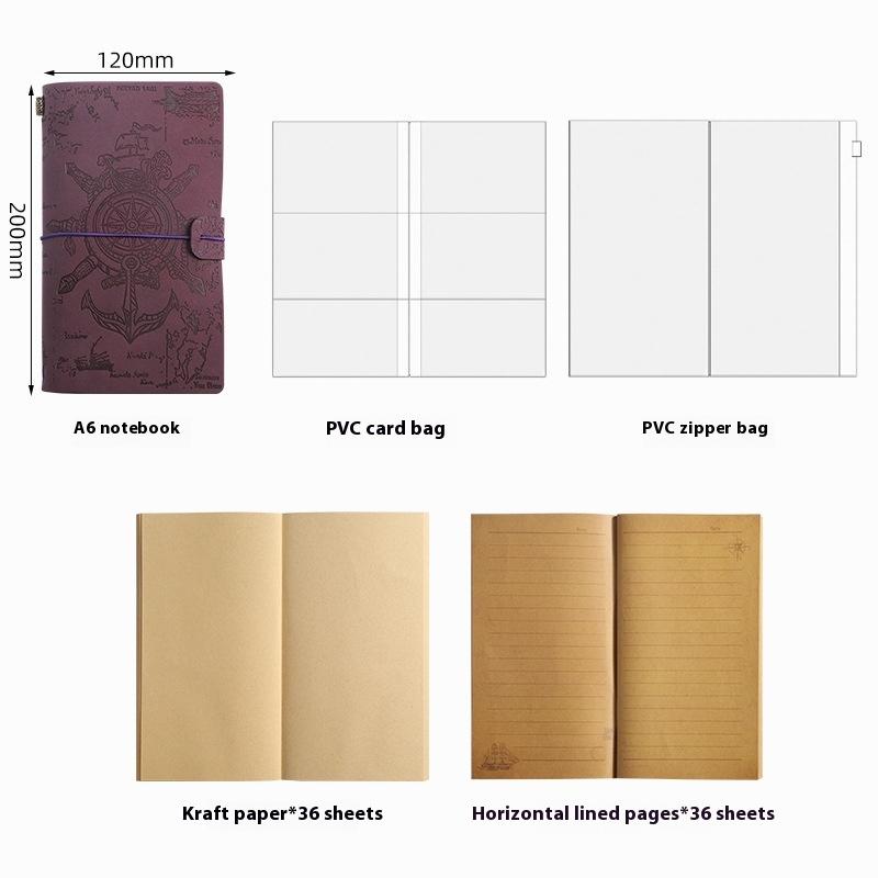 Vintage Strap Handbook Set Creative Note Diary Kraft Paper Notebook