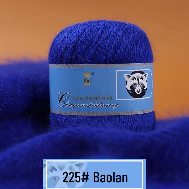 Мягкая пряжа из кашемира ручной работы для шапок и шалей, пряжа из шерсти норки с длинным ворсом средней толщины для вязания крючком