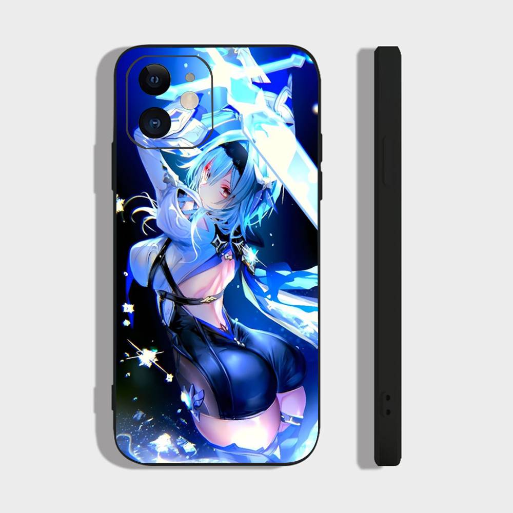 Eula Lawrence Genshin Impact Phone Case For IPhone 17 Air 16 15 14 13 Pro Max 11 12 Black Silicone Cover