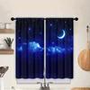 2pcs Galaxy Window Curtains - Starry Sky Rod Pocket Drapes For Kitchen, Study, Bedroom, Living Room, Playroom Window Treatment