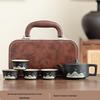 Black Pottery Travel Tea Set