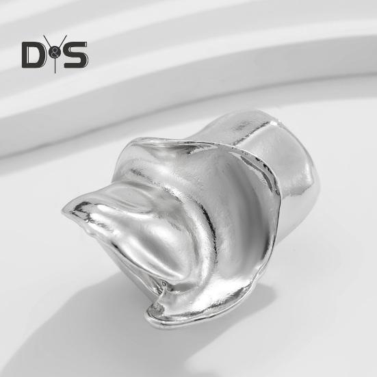 Женское кольцо в стиле хип-хоп, крупное, нестандартное, глянцевое, витое кольцо, каплевидное, сплавное, плиссированное кольцо, модные аксессуары