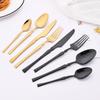24Pcs Gold Tableware Sets Stainless Steel Cutlery Knife Tea Fork Coffee Spoon Flatware Dishwasher Safe Dinner Kitchen Dinnerware
