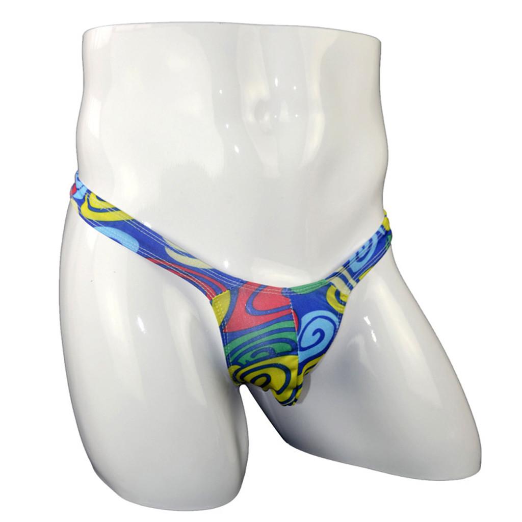 Мужские модные эластичные стринги с Т-образной спинкой, микро-стринги, трусы, нижнее белье