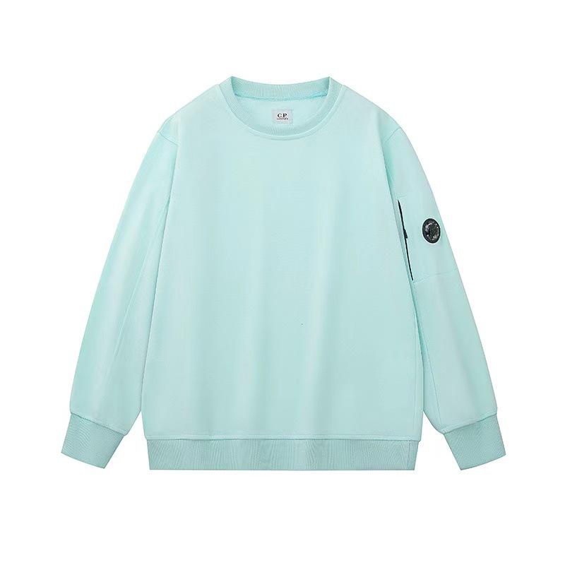Модная унисекс толстовка CP с круглым вырезом и дизайном-линзой - Осенне-зимняя, однотонная, на молнии с карманом.