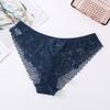Women's Lace Mid-rise Bowknot Cross-strap Sexy Briefs Hollow Transparent Cotton Crotch Panties