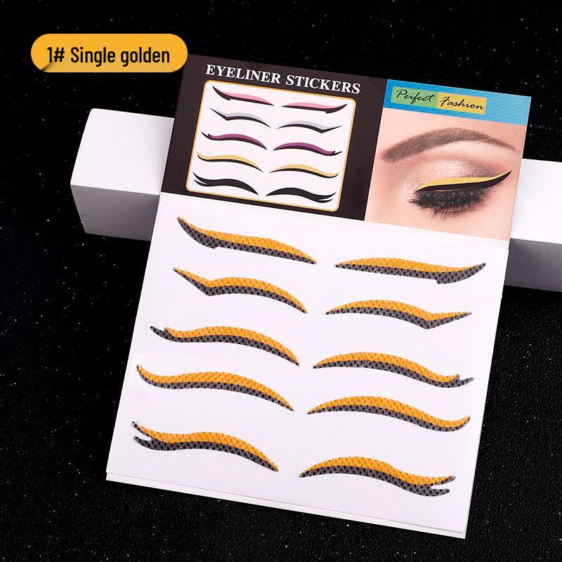 5 пар самоклеящихся наклеек для теней и двойных век для сценического, праздничного, клубного макияжа - Европейский и американский стиль с мерцающей подводкой для глаз