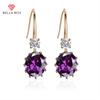 Charming Purple Drop Earrings For Women Temperament Jewelry Brilliant Cubic Zircon Earrings Party Fashion Accessories