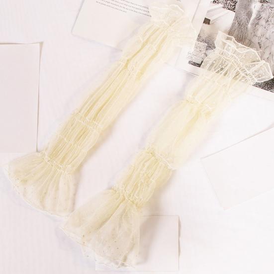 Women's Long Ultra-thin Mesh Arm Sleeves Sun UV Protection Cooling Fingerless Gloves Lace