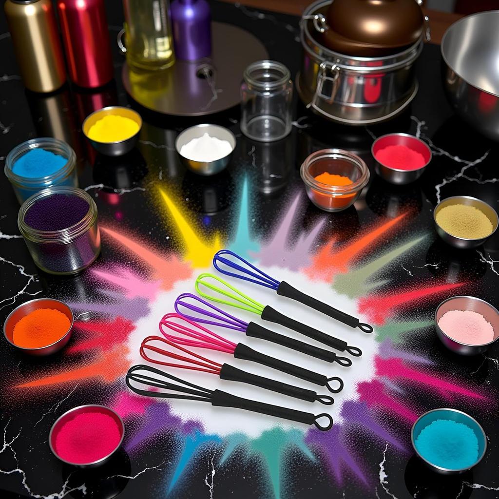 6 Mini Whisks for Hair Dye Color Mixing, 7 x 1.2 Inch Balloon, Salon, Barber, Hair Color, Dye, Cream, Whisk, Kitchen Mixer Tool for Blending and