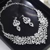 Exquisite Rhinestone Jewelry Set Crystal Crystal Necklace Set Necklace Earrings Set  Banquet