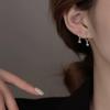Мини-бусины серебряного цвета, серьги-кольца с застежкой для ушей из сплава для женщин, элегантные ювелирные изделия, подарки