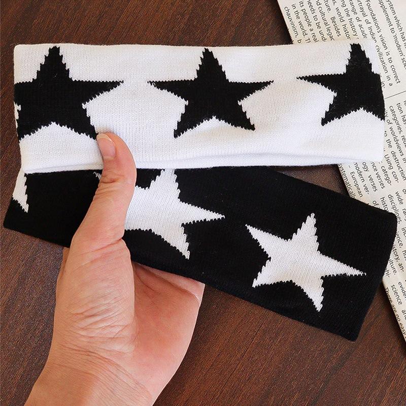 1pc Women's Headband with Star & Color-Blocking - Retro/ Horizontal Stripes & Star Motifs, Soft for Braids, Ponytails, Buns