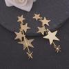 B705 Корейские серьги-клипсы в форме пятиконечной звезды — элегантные длинные, ажурные, для женщин, прокол не требуется