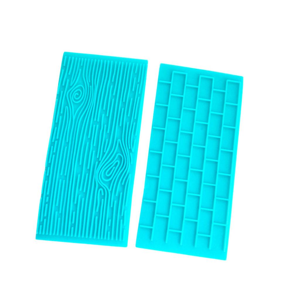 Fondant Impression Mat Set 6pcs Silicone Sugarcraft Wedding Cake Decor Tools Sugar Paste Baking Mould Tree Bark Brick Wall Flower Cobblestone Stone W