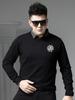 European-Style Round-Neck Sweater for Men, Faux Two-Piece, 2025 New Autumn and Winter Trendy Brand, Gold-Stamped, Warm Knit Base Shirt for Men