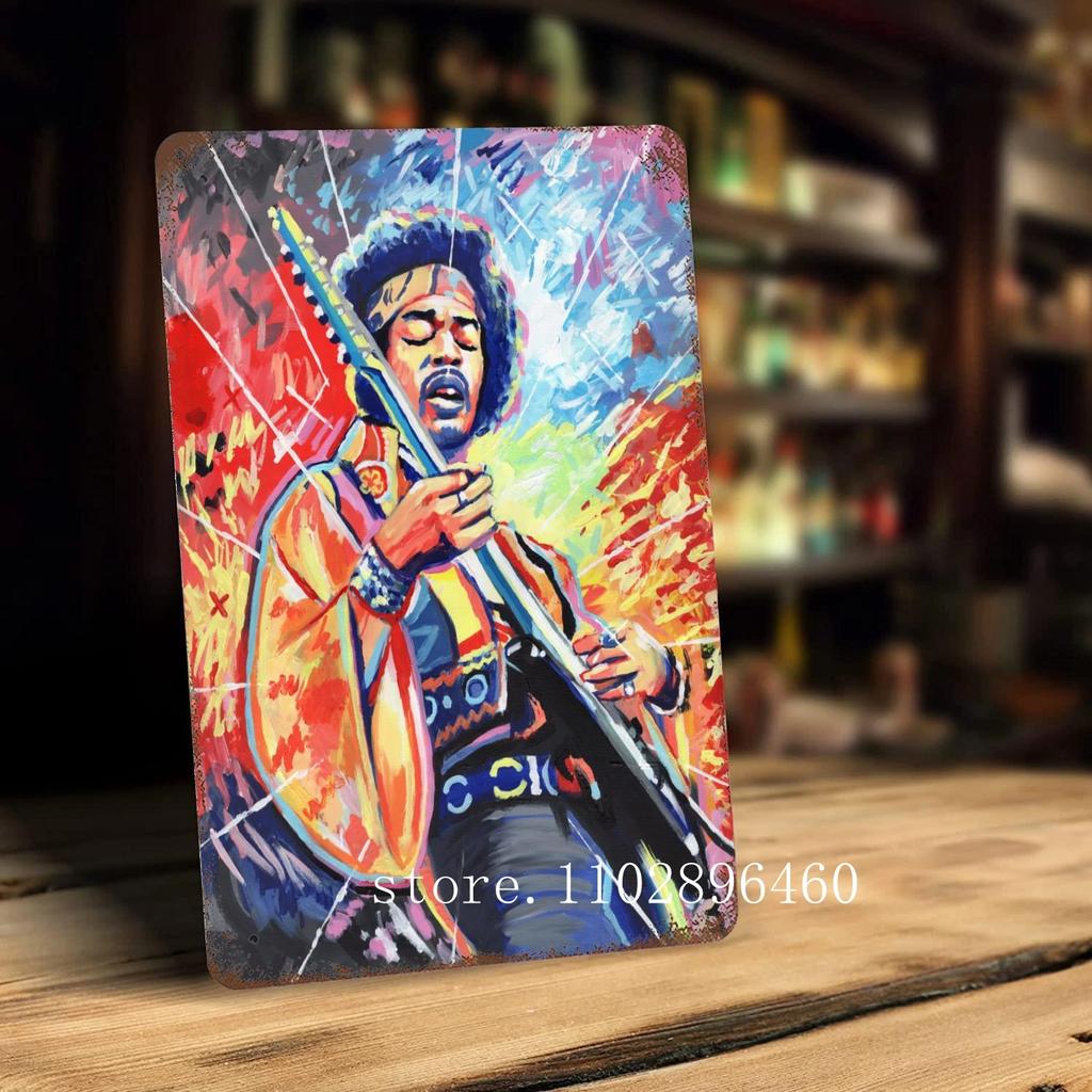 Джими Хендрикс Металлические таблички и знаки настенный декор Винтажные жестяные таблички Капитан Металлический постер Декор для бара паба клуба Настенное украшение