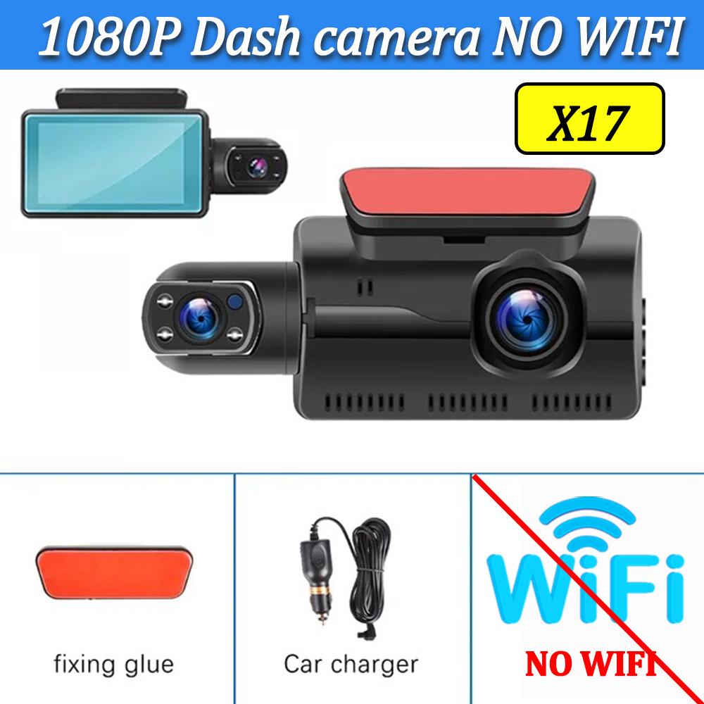 WIFI APP Автомобильный видеорегистратор Камера 1080P Видеорегистратор Передняя и внутренняя камера для автомобиля Двойной объектив HD Циклическая запись Видеорегистратор Черный ящик