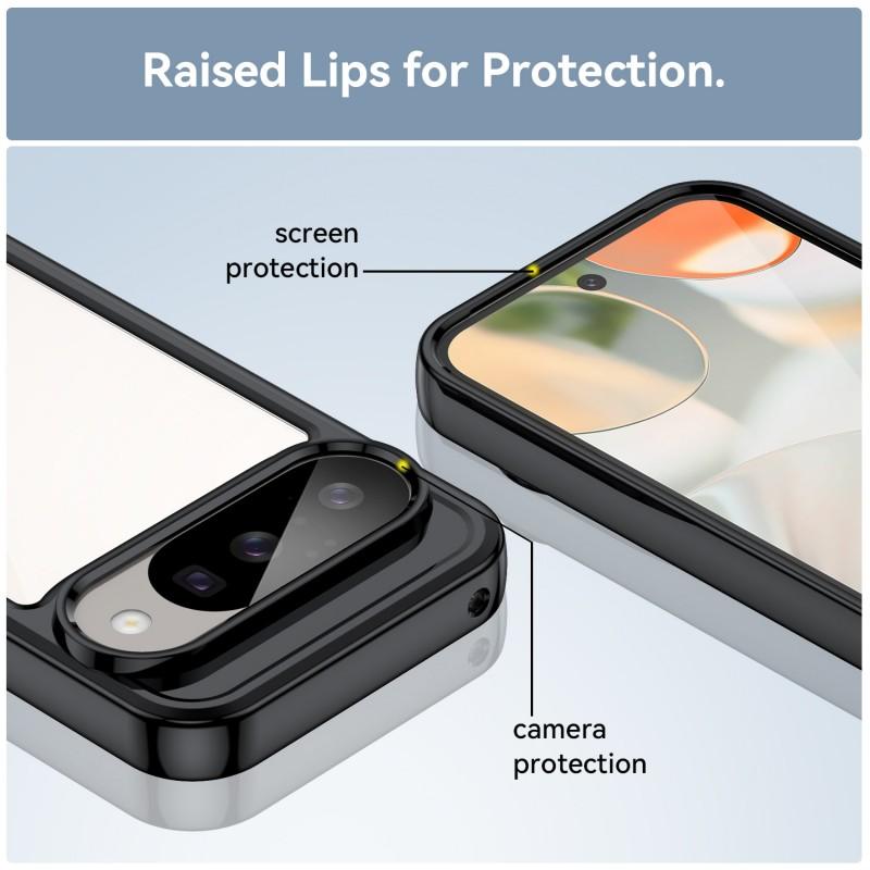 For Google Pixel 10 Phone Case WANLONFENG XC Series TPU Acrylic Cover with Tempered Glass (Big Lens Hole)