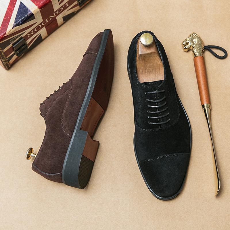 Туфли-оксфорды из замши, мужская повседневная обувь из искусственной кожи, роскошные брендовые мягкие мужские туфли на шнуровке, деловые, для отдыха, для прогулок, мужские