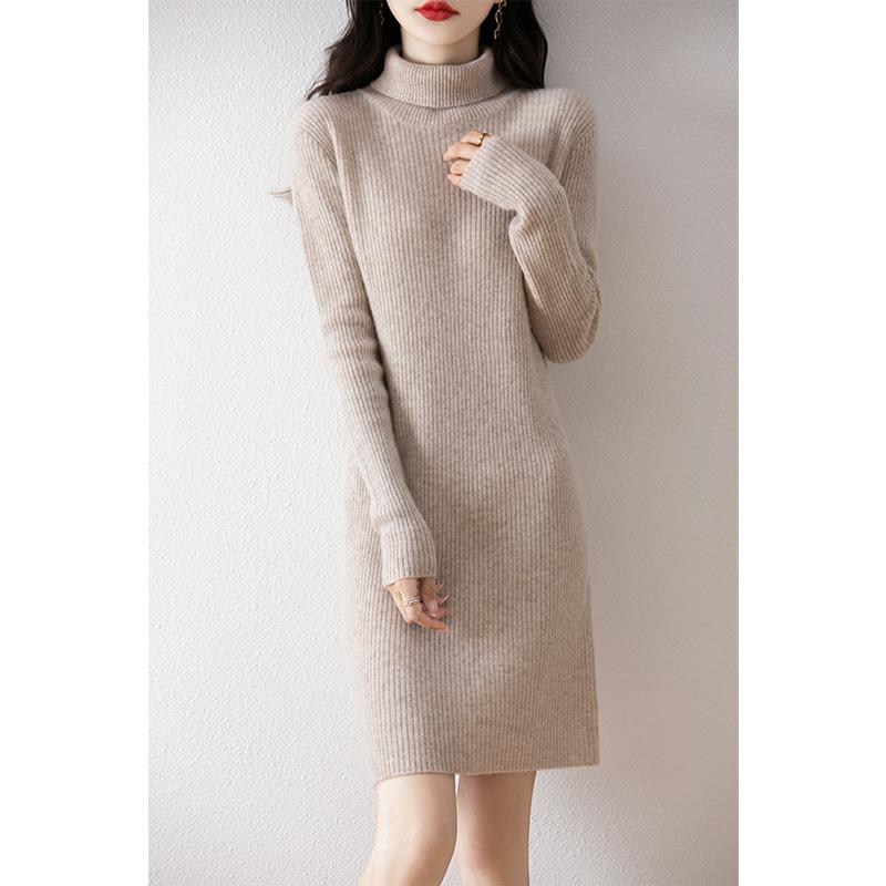 Женское кашемировое платье Qinghe кашемир 30% кашемир 70% шерсть осенне-зимняя кашемировая юбка мягкая и теплая