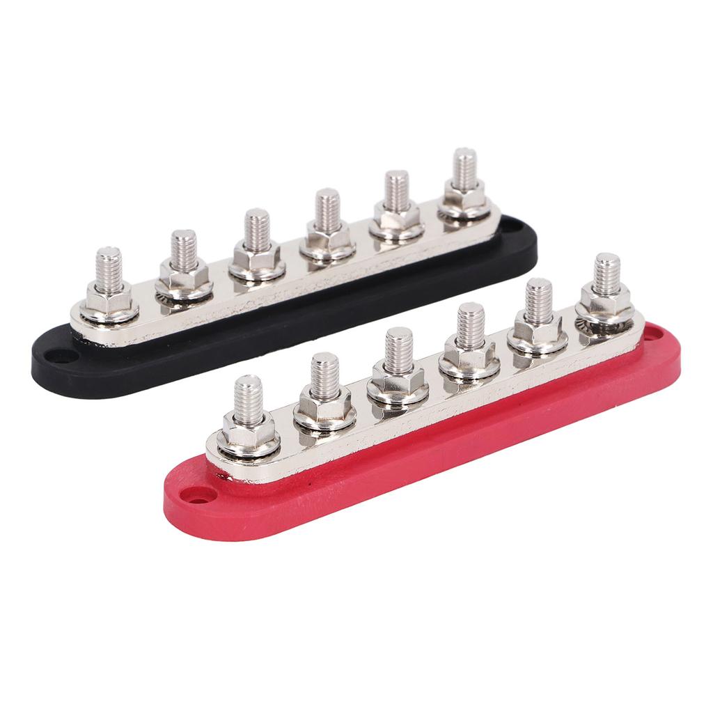 2 шт. M8 300A 12‑48 В Блок распределения питания из латуни и нержавеющей стали Клеммный блок шины для автомобиля Bo