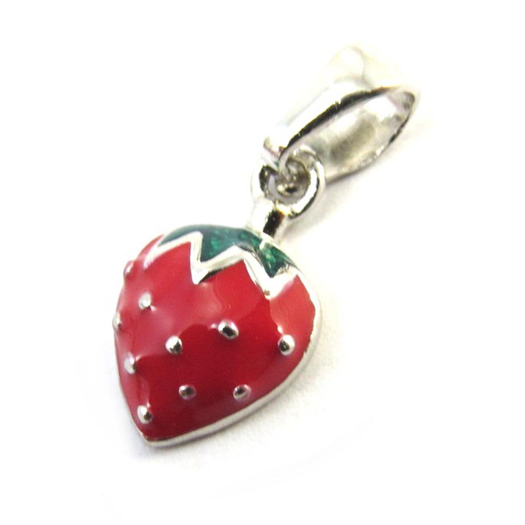 Les Trésors De Lily [N3180] - Red 'Strawberry' Silver Pendant