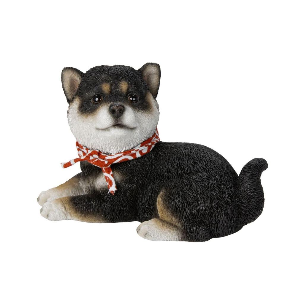 Ubia Sitting Black Shiba Inu 15.5 x 8.5 x 10cm Doll Figurine Ornament Animal Garden Decoration Dog H24090-1