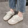Женские мягкие кожаные туфли, удобные дышащие повседневные кроссовки 2024 года, корейские новые спортивные кроссовки на шнуровке с нескользящей подошвой