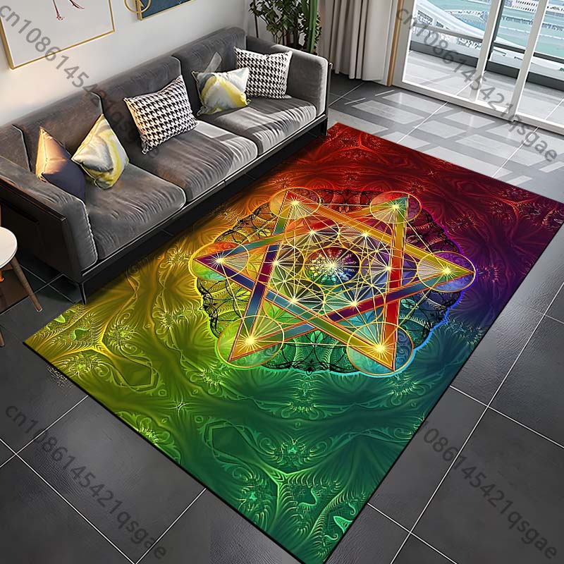 Origin of The World Metatron's Cube Pattern Rug Carpets for Bedroom Living Room Sofa Mat Creative Door Mat Area Rug Home Decor