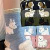 Японские и корейские милые шерстяные носки с принтом щенков 2025 Новый осенне-зимний толстый теплый ретро плюшевый милый носки средней длины
