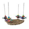 Multiuse Bird Perch Chewable Hammock Cage Hanging Toy with Natural Woven Straw Safe For Pet Parrots Entertainment Fun