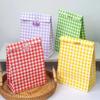 Корейский стиль цветной клетчатый крафт-мешок для свадебного подарка