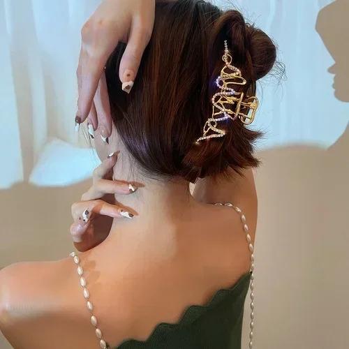 Блестящие стразы Летняя мода Металлическая заколка-краб Девушка Блестящие хрустальные аксессуары для волос Нежный темперамент Леди Креативные подарки Декор