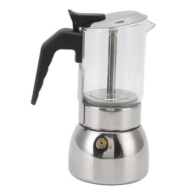 Стеклянная кофеварка Moka Pot из нержавеющей стали, термостойкая, портативная, классическая итальянская кофеварка для дома и