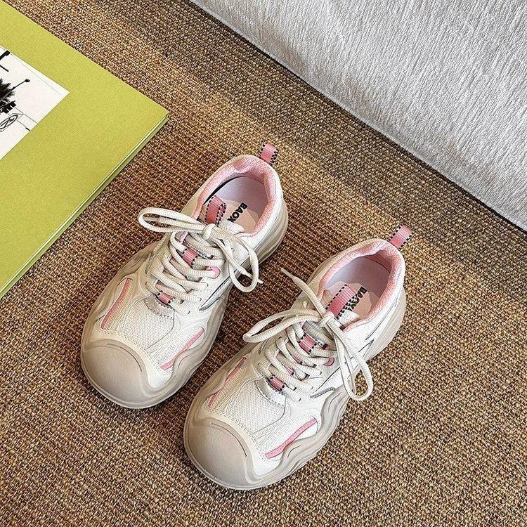 Platform Mesh Sneakers Women's 2025 Summer and Autumn New Casual Hiking Shoes Breathable Running Shoes Classic Dad Shoes