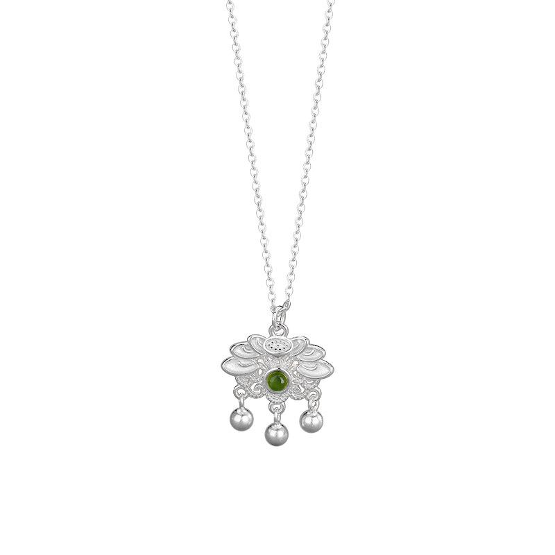 Ожерелье с замком безопасности Jasper Lotus Girl China-Chic Girlfriend Gift Oшейник-цепочка