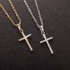 Fashionable Women's White Stone Cross Pendant Gold Silver Color Jesus Cross Pendant Necklace Jewelry Gifts