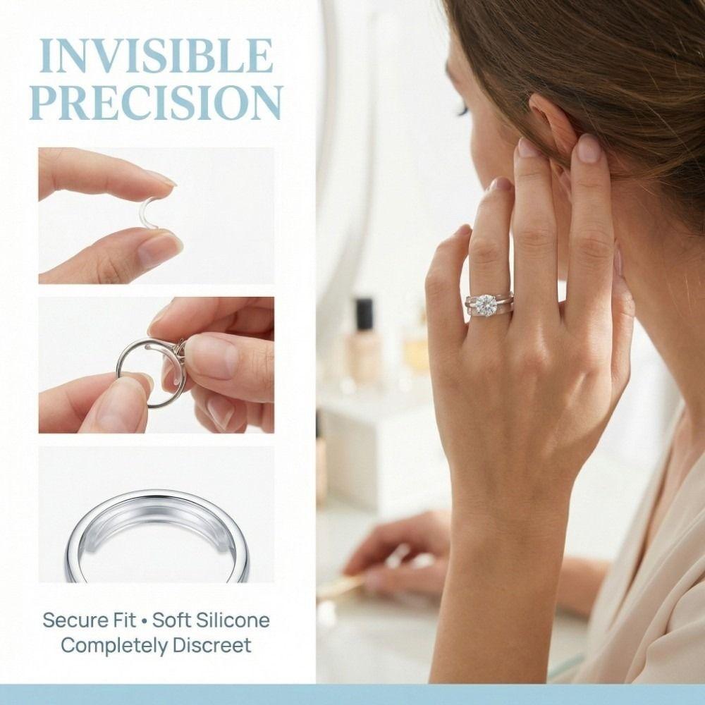 15/26Pcs Transparent Ring Size Adjusters Silicone Ring Spacers Loose Rings