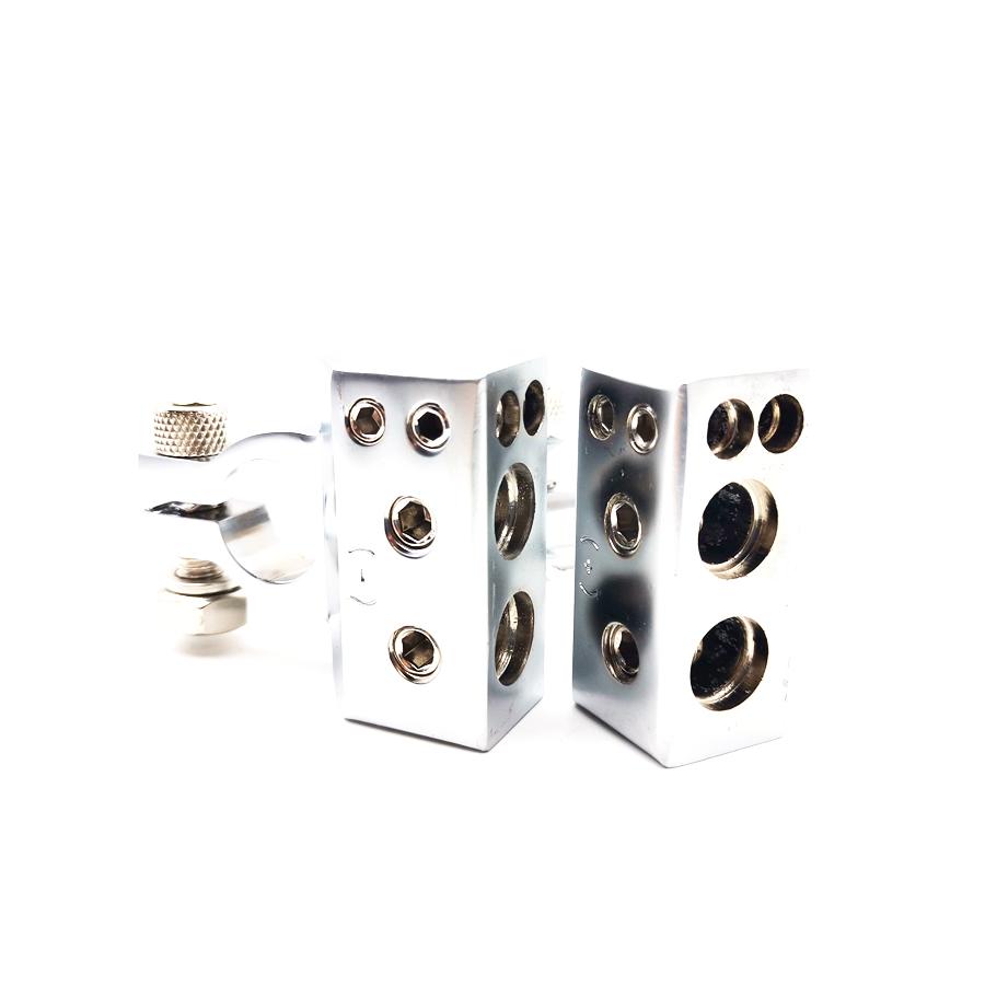 2pcs (- и +) Клемма аккумулятора автомобиля 12 В, соединитель из медного сплава с крышкой