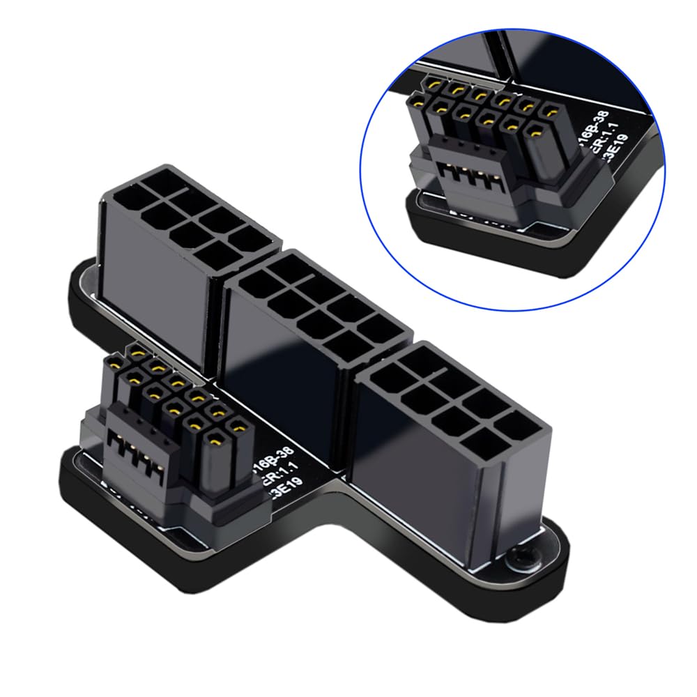 Cablecc 12VHPWR Power Modular To 3xPCIe ATX 8P Up Angle 90 Degree Adapter 16 Pin Graphics Card for 4080 5090TI ATX3.0 PCI-E 5.0 Type-B 12+4P