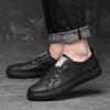 Genuine Leather Men Casual Shoes Lightweight Outdoor Mens Sneakers High Quality Skate Shoes Men 2024 New Lace-Up Men's Shoes
