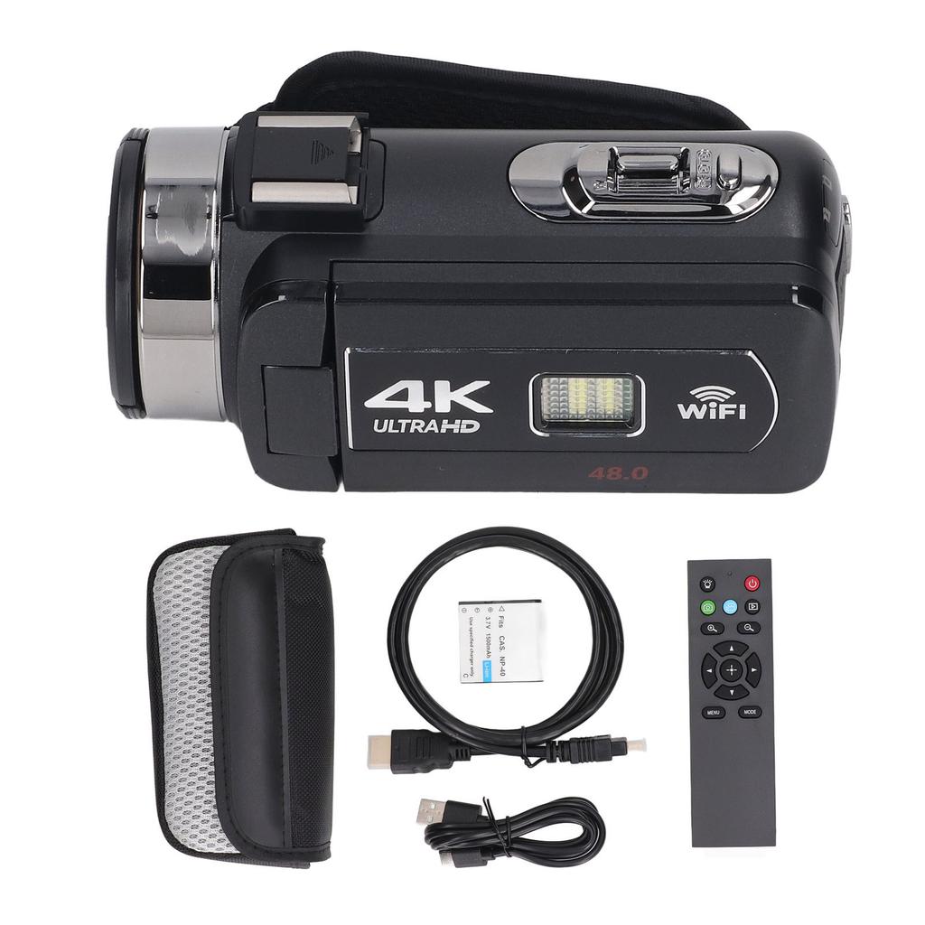 Digital Zoom Camera 3.0 Inch 4K 48MP IPS Touch Screen WiFi HD Cameras with Remote Control for