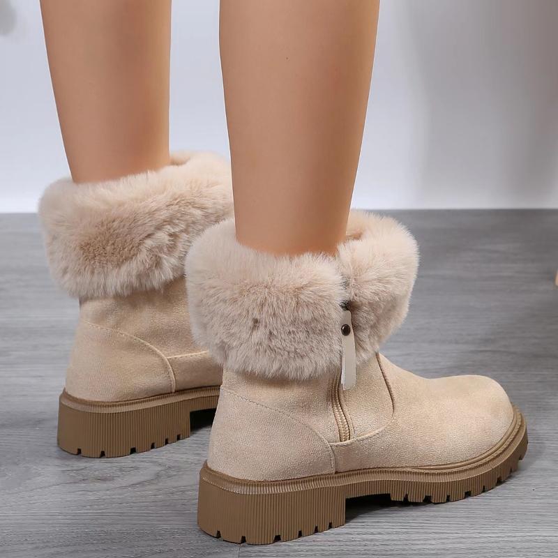 NEW Snow Boots Women 2023 Winter Warm Fashion Designer Platform Boots Non-slip Short Plush Flats Suede Shoes Mujer