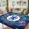Chelsea FC Design Crystal Velvet Rug Soft Decorative Mat for Bedroom Entrance