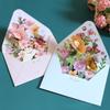 Floral Envelopes Watercolor Pink Flower Invitation Envelope with V-Flap Greeting Card Holders Gift Card Sleeves Christmas