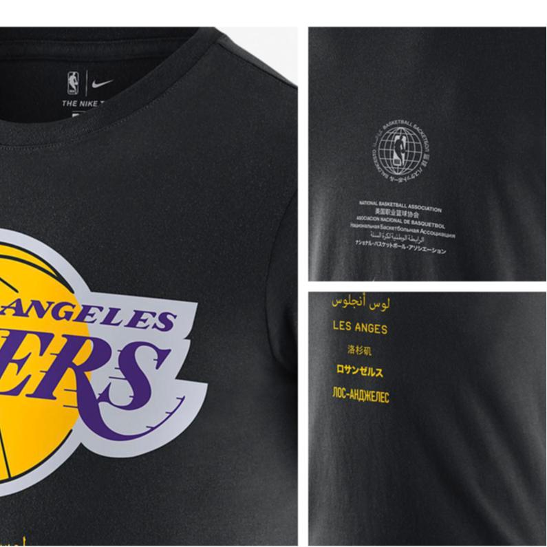 Nike Мужская футболка с логотипом Los Angeles Lakers Courtside, черные CK7962-010