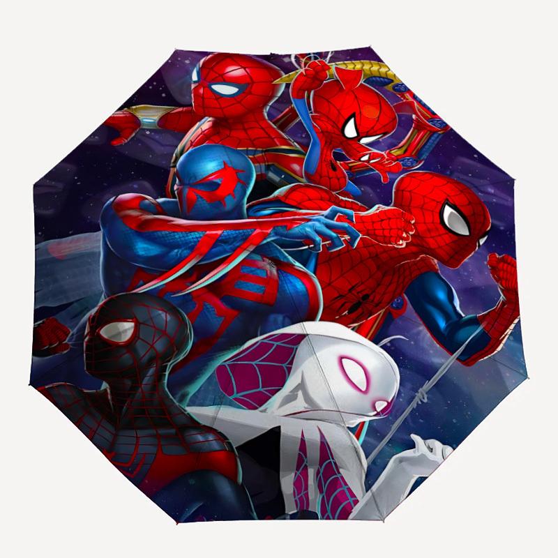 1pc Spider-People Automatic Folding Umbrella - Compact 8-Rib Design, Durable Plastic & Iron, F104049