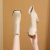 Fashion Temperament French Square Head Back Zipper Short Boots for Women Shoes Autumn/winter Thick High Heels Chelsea Boot Botines Mujer